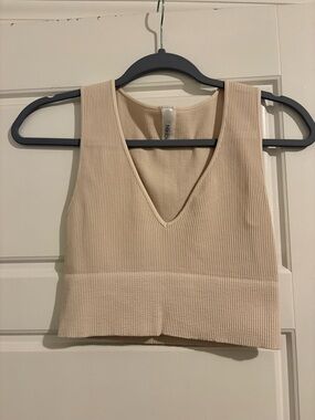 Nikibiki Ribbed V-Neck Crop Tank Top